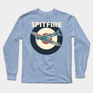 RAF Spitfire Aircraft Roundel WW2 Plane Long Sleeve T-Shirt